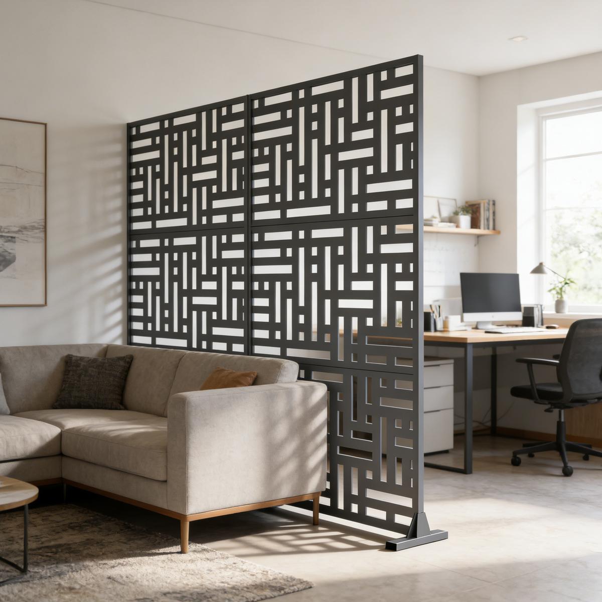 TRENNWAND Bernalda - Anthrazit, Metall (90/180cm) - casa.pro