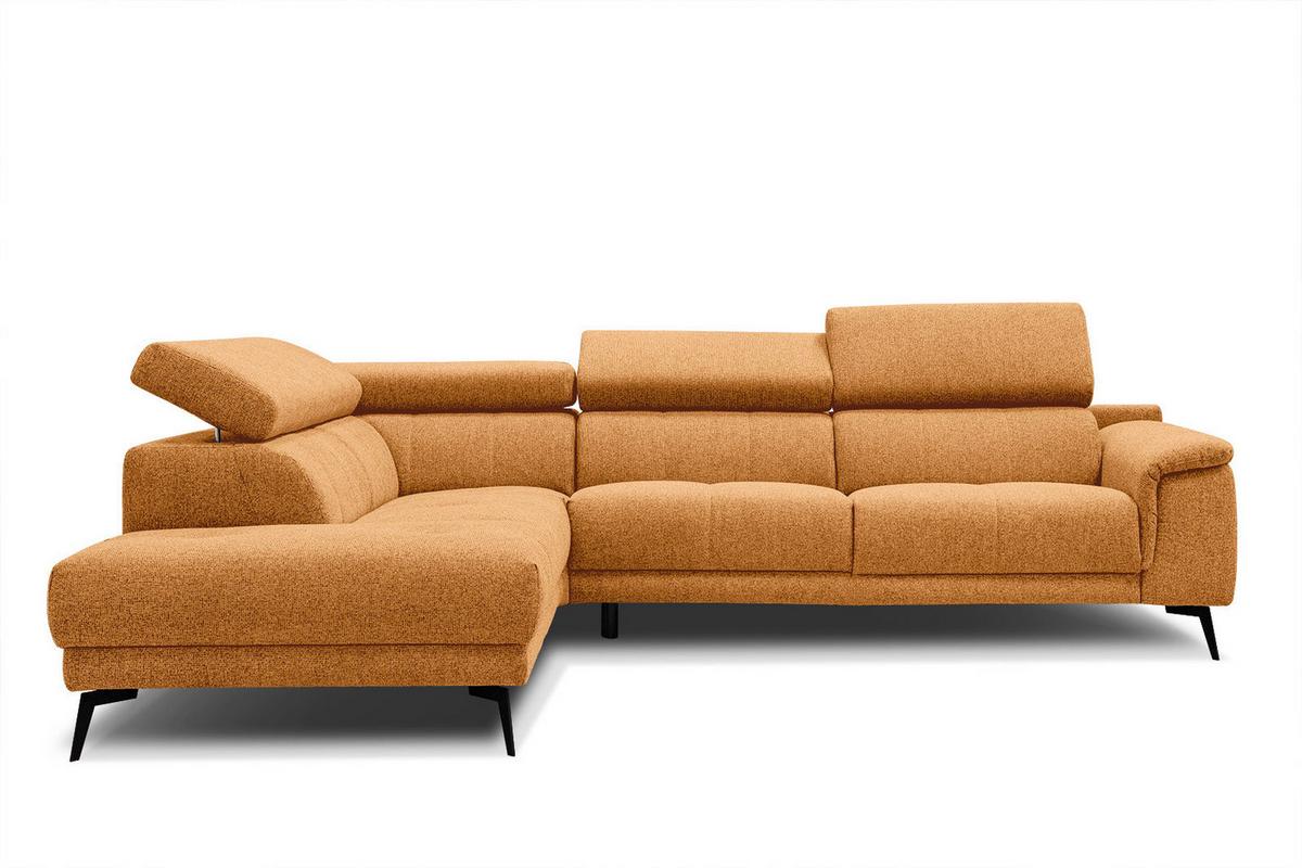 ECKSOFA FIERO 5-Sitzer, orange - Schwarz/Orange, Holzwerkstoff/Textil (158/269cm) - Wozimo