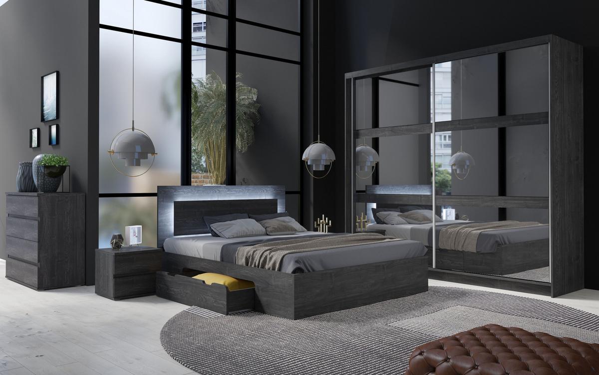 KOMMODE Portland Esche Schwarz 91/84/42 - Schwarz, Holzwerkstoff (91/84/42cm) - RAUMHIRSCH FURNITURE