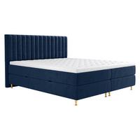BOXBETT Elegance - H3 - Blau/Goldfarben, Holz/Textil (140/200cm) - MIRJAN24
