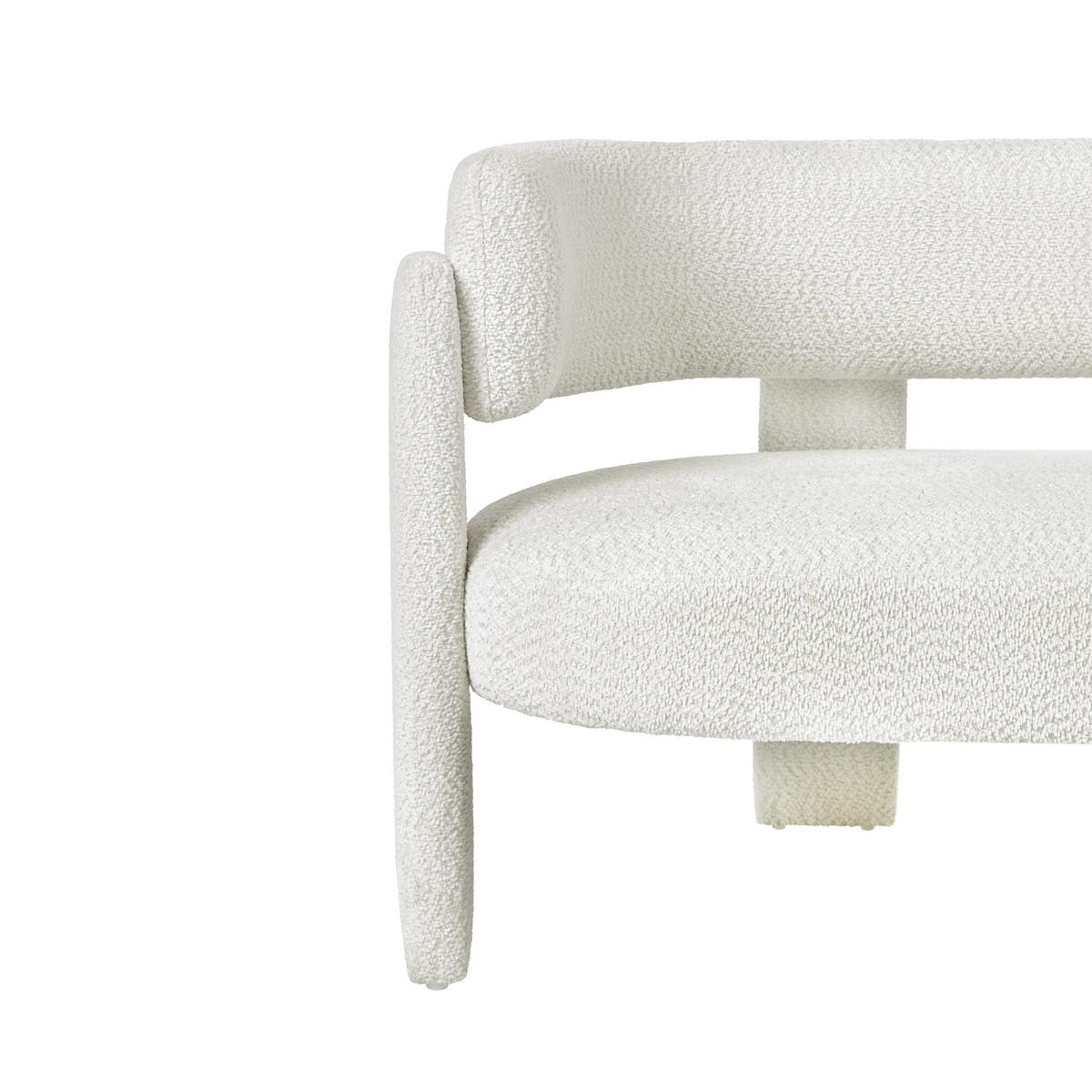 2-SITZER-SOFA Chenillegewebe Cremeweiß Burea - Creme, Textil (148/75/67cm) - Beliani