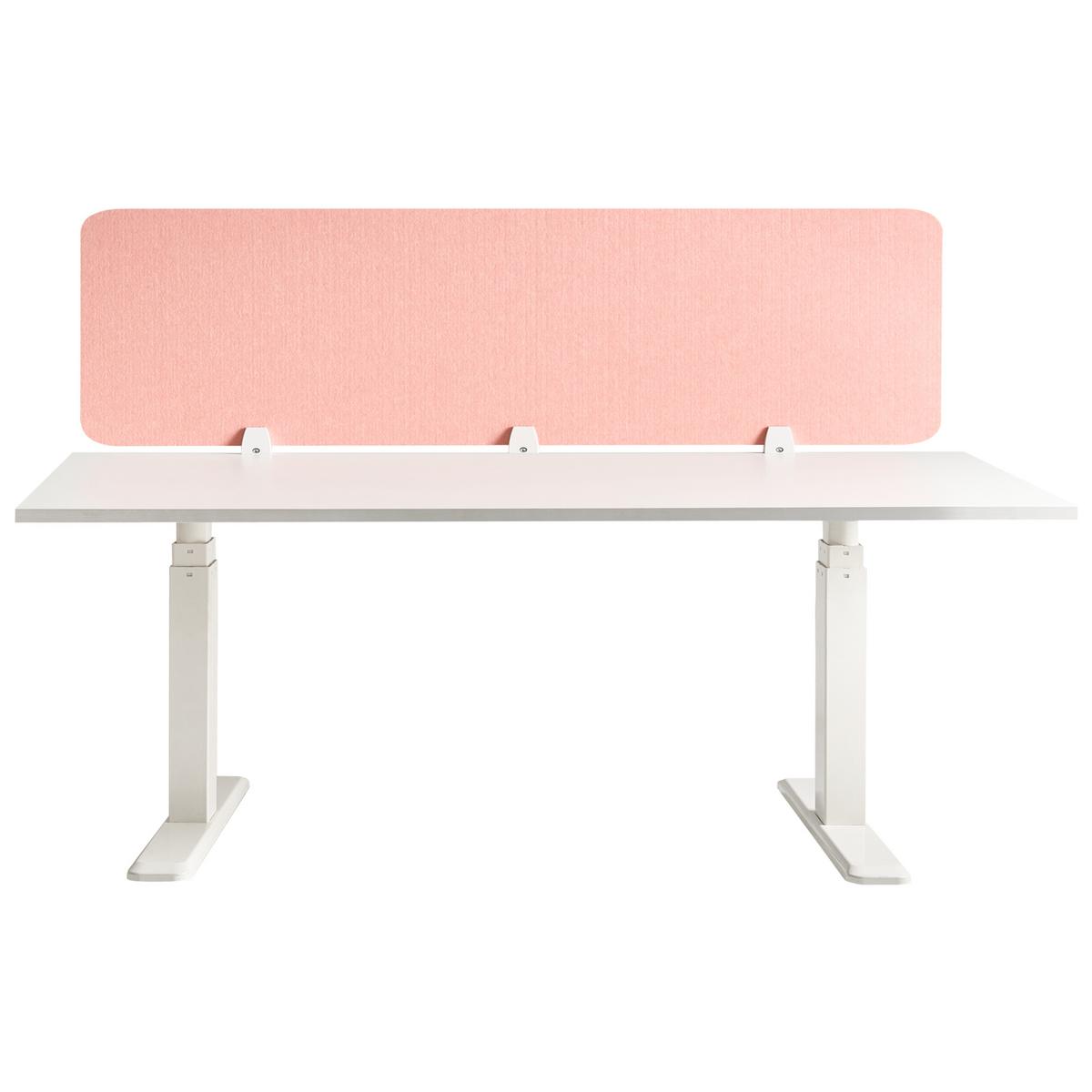 SCHREIBTISCHTRENNWAND 180/50 cm Pfirsichrosa Split - Pink, Textil (180/50/1cm) - Beliani