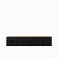 LOWBOARD ROVA 200/41/40 cm, Hängender TV-Schrank Eiche Artisan - Schwarz/Eiche Artisan, Holzwerkstoff (200/41/40cm) - MASSENO