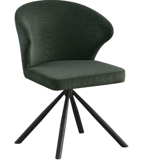 Armlehnstuhl Jana in Schwarz/Dunkelgrün