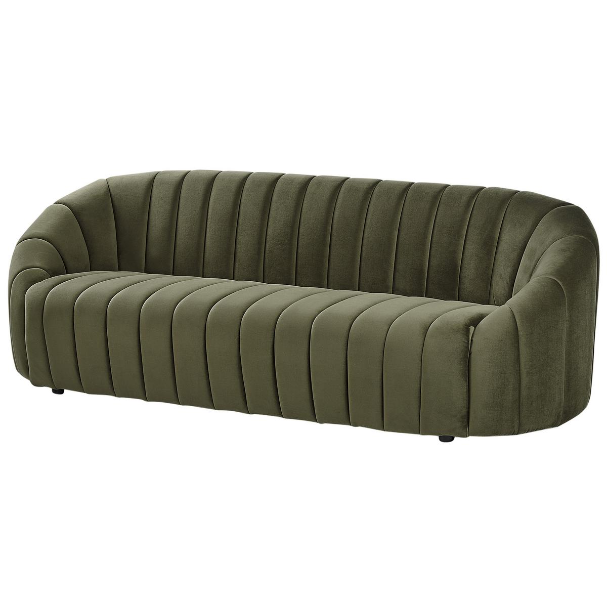 3-SITZER-SOFA Samtstoff dunkelgrün Malung - Grün, Textil (200/68/79cm) - Beliani