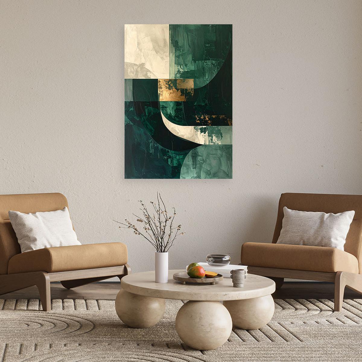LEINWANDBILD Abstraktion 70x100cm - Grün, Textil (70/100cm) - Feeby