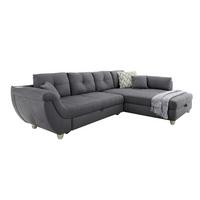 ECKSOFA mit Schlaffunktion und großem Bettkasten, seitenverkehrt montierbar B330/T207/H90 cm, Liegefl. 153x270 cm, Mikrofaser Grau / 15230 - Chromfarben/Grau, Kunststoff/Textil (330/207cm) - luma-home