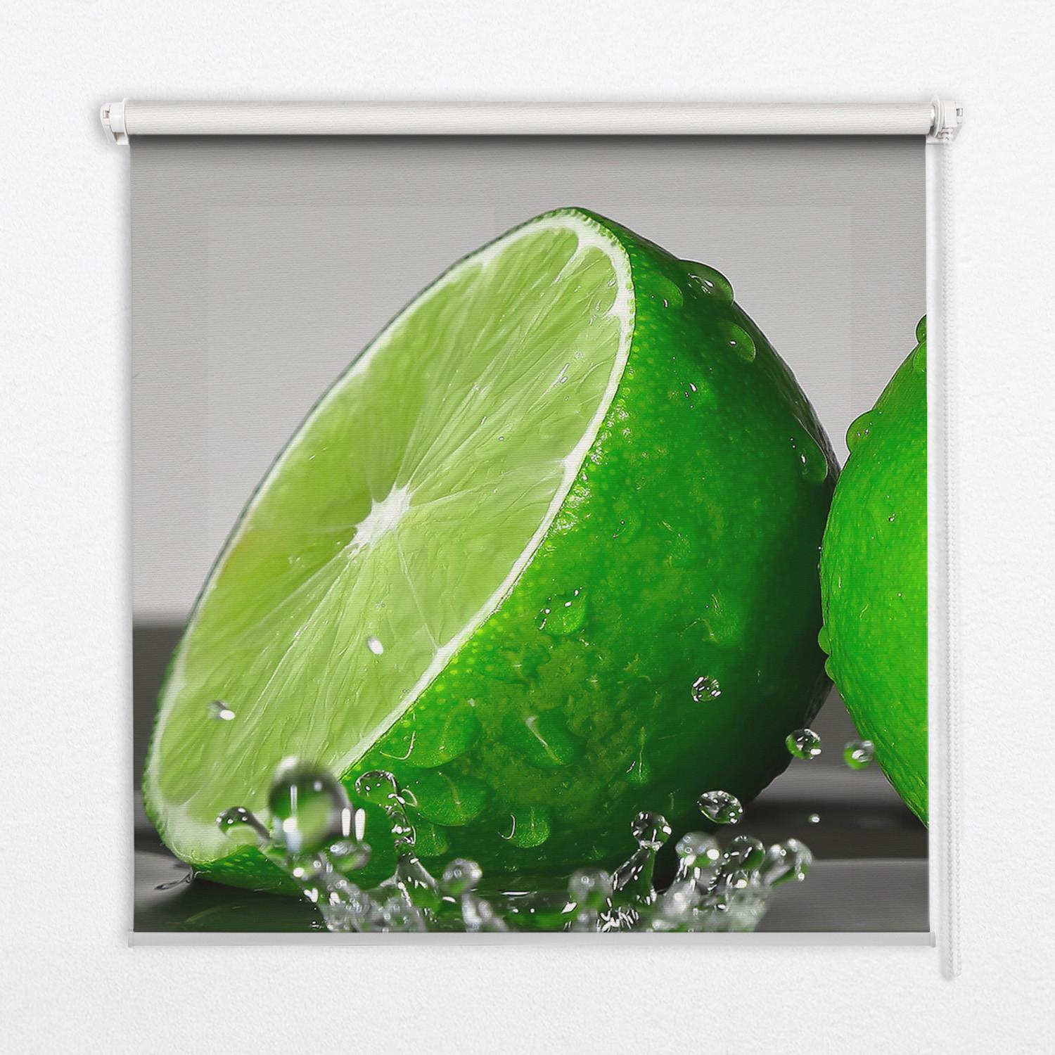 INNENROLLO - Fensterrollo - Rollo - 90x140 cm - Limetten im Wasser - Grün, Kunststoff (90/140/0.5cm) - TULUP