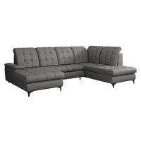 WOHNLANDSCHAFT Enzo, Seite: Links - Dunkelgrau/Schwarz, Holz/Textil (330/105/212cm) - MIRJAN24