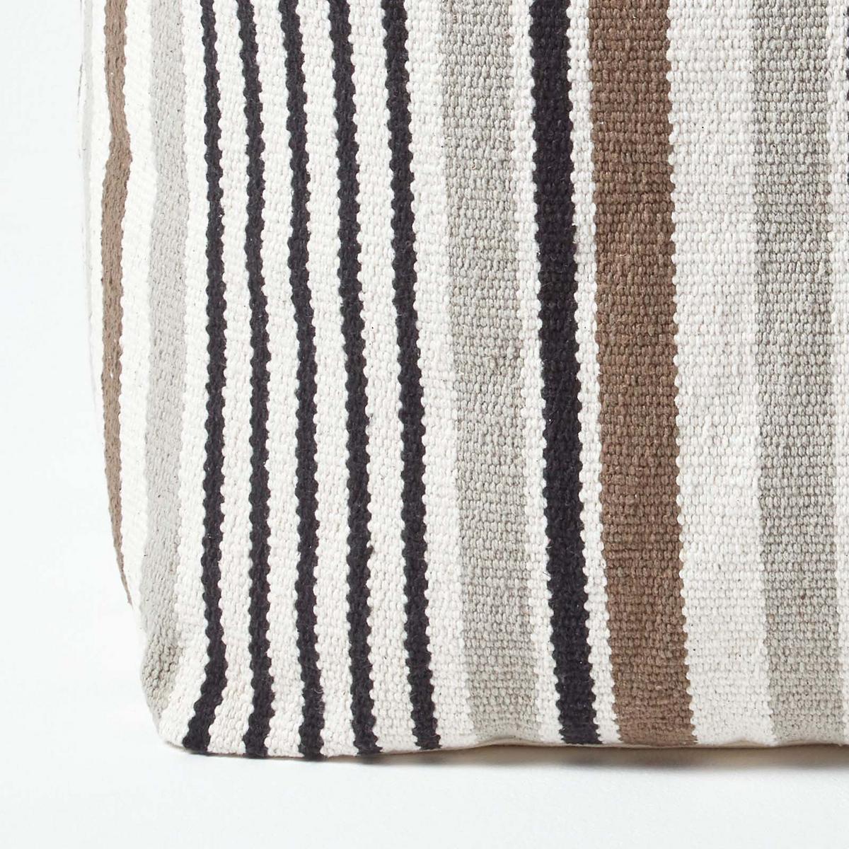 SITZWÜRFEL mit Streifenmuster, 40/40/40 cm - Grau, Textil (40/40/40cm) - Homescapes