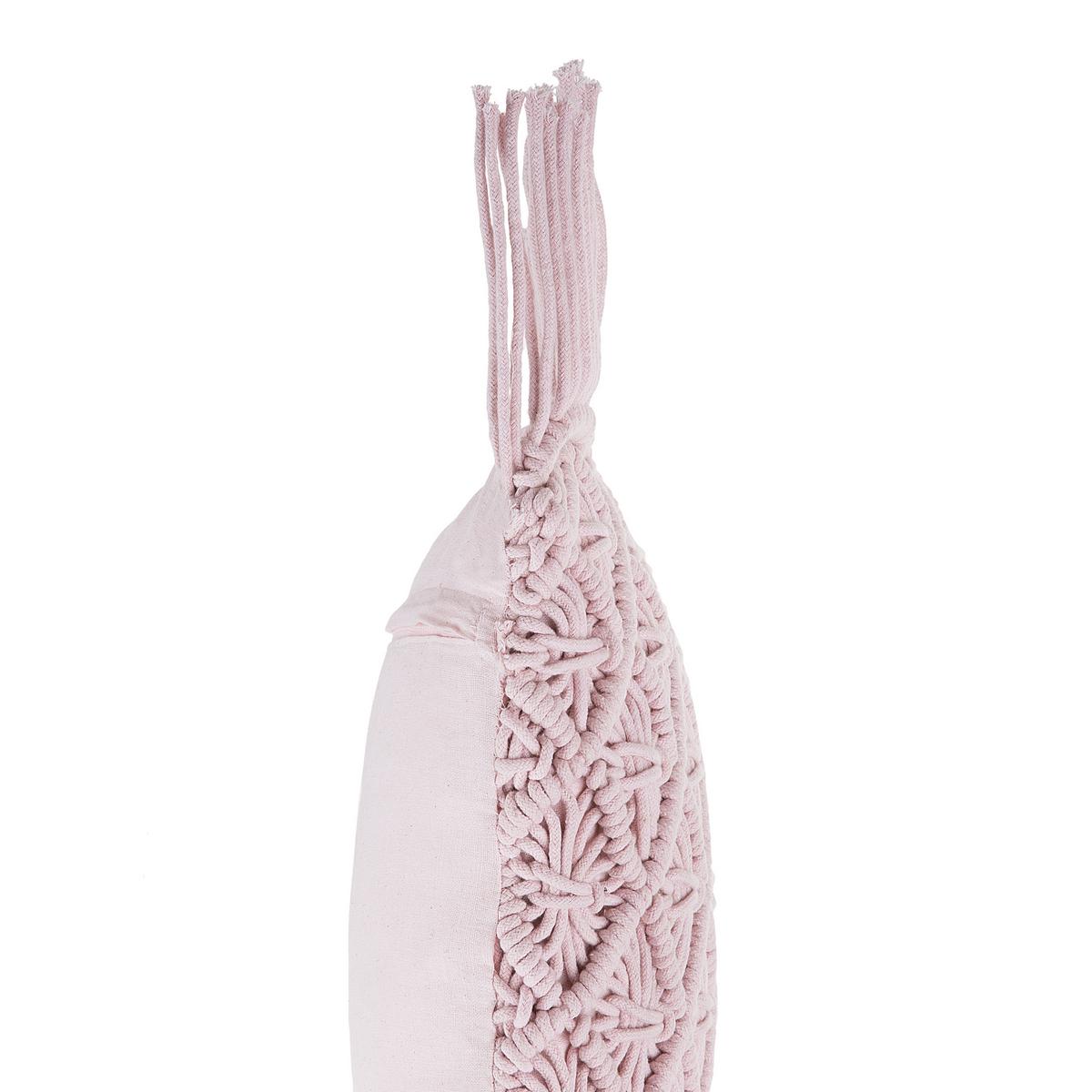 DEKOKISSEN Pastellrosa 40/40 cm Yaniklar - Hellrosa, Naturmaterialien/Textil (40/40cm) - Beliani