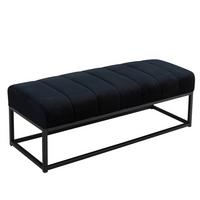 SITZBANK Samt Metallgestell gepolstert, Schwarz 108x40x40 cm - Schwarz, Textil/Metall (108/40/40cm) - KADIMA DESIGN