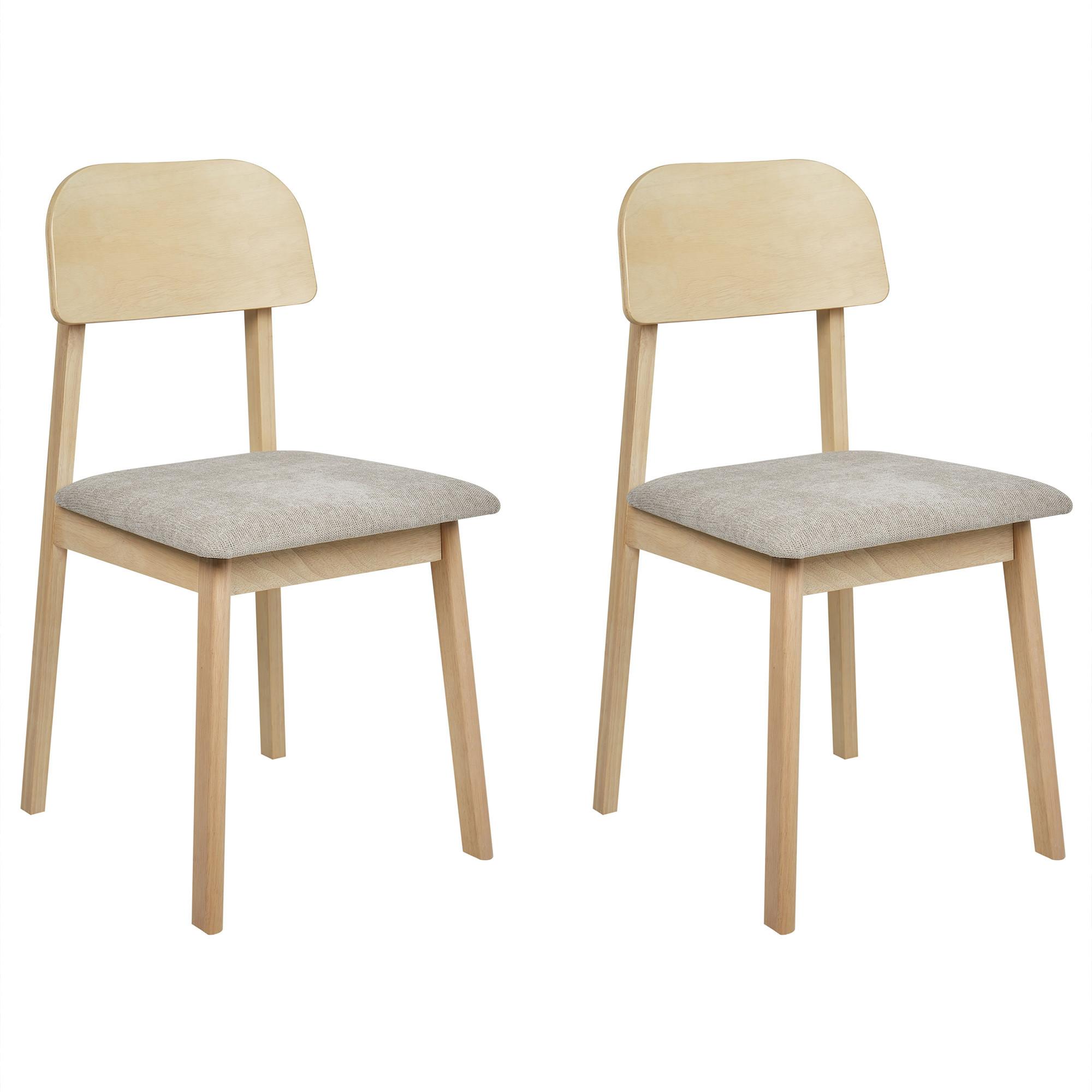 ESSZIMMERSTUHL 2er-Set Taupe Scandia - Taupe/Braun, Holz (40/82/46cm) - Beliani