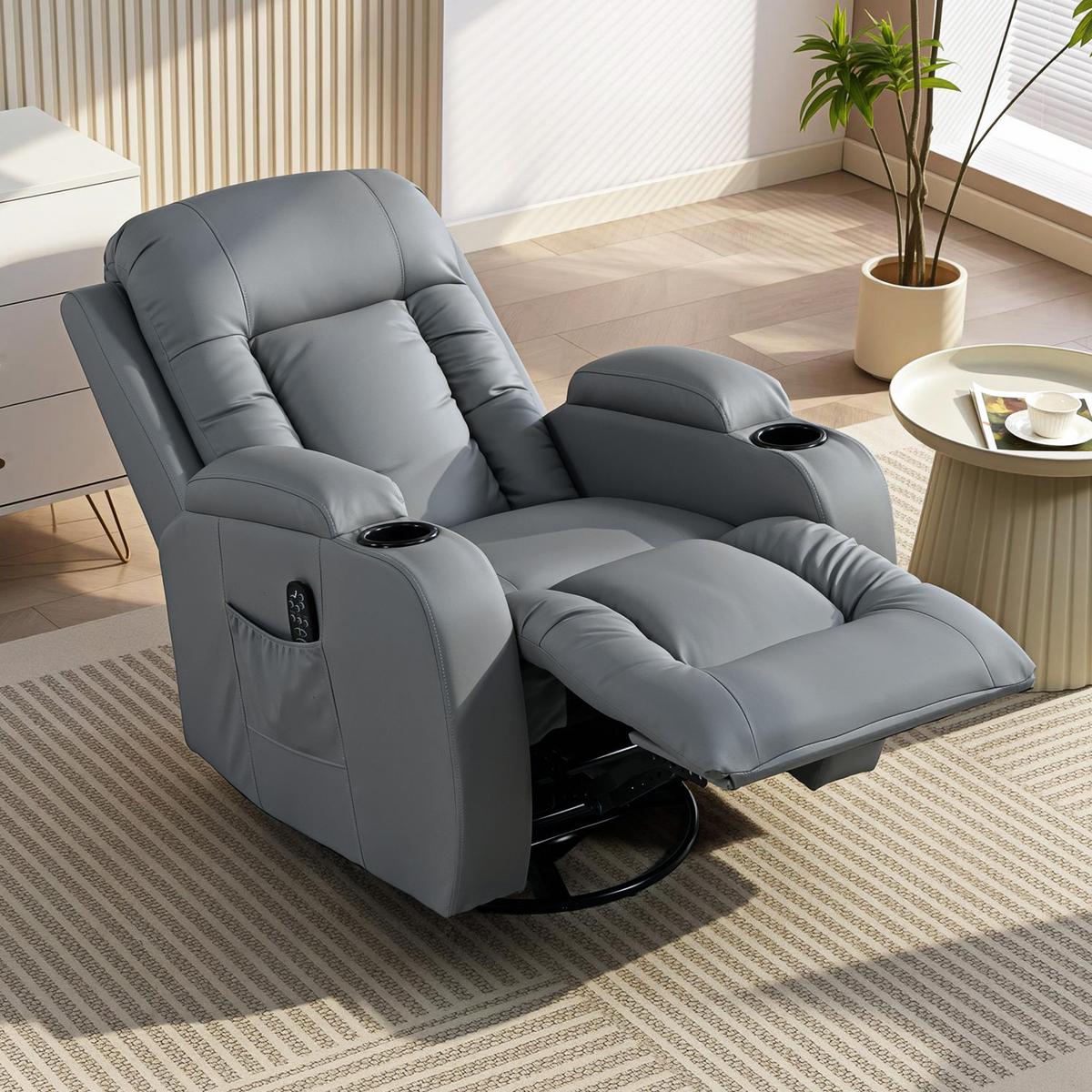 MASSAGESESSEL Hellgrau - Hellgrau, Textil (82/103/99cm) - HOMCOM