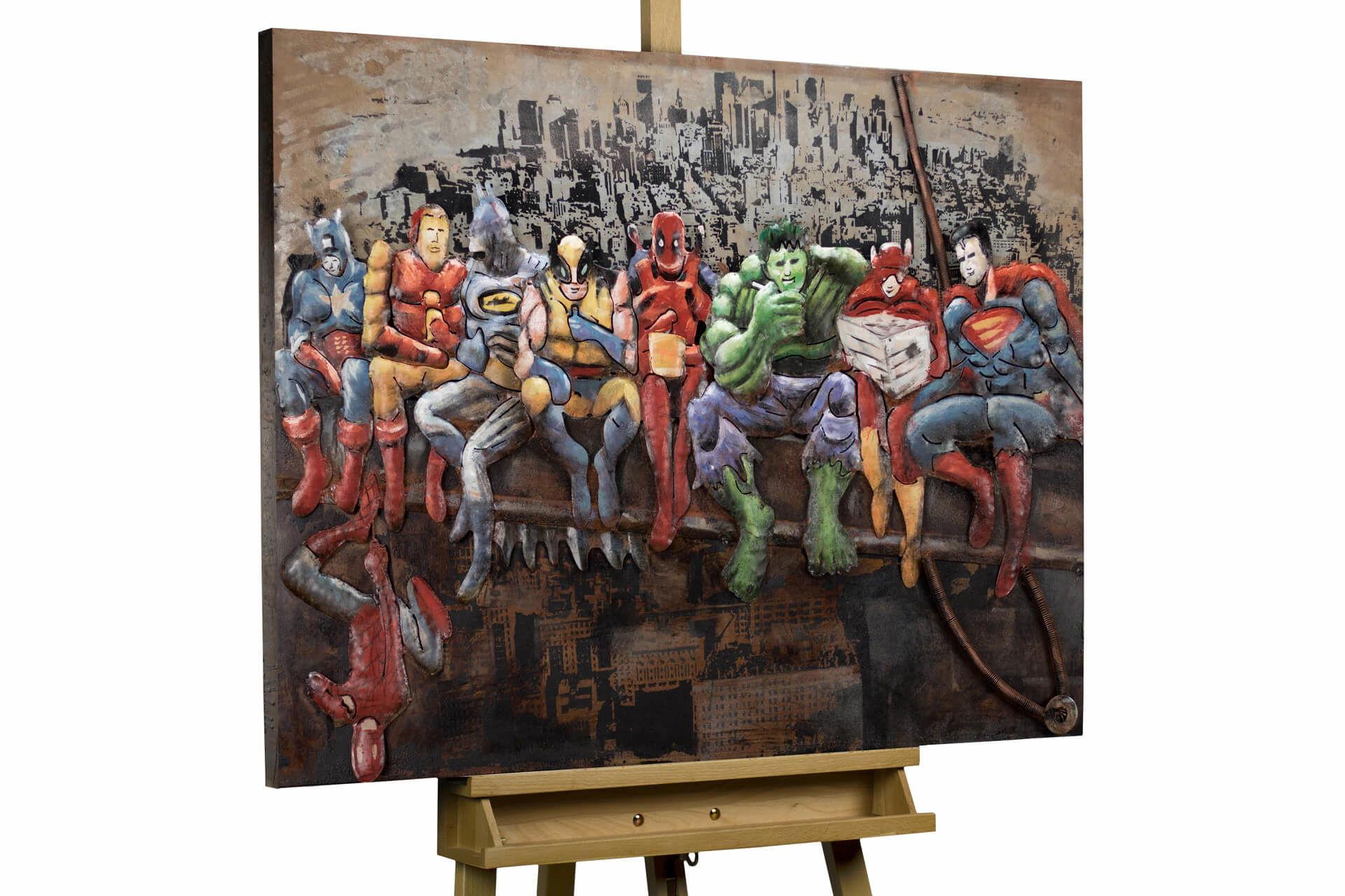 METALLBILD Bunt 100/75 cm - Multicolor, Metall (5.42/75cm) - KUNSTLOFT