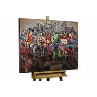 METALLBILD Bunt 100/75 cm - Multicolor, Metall (5.42/75cm) - KUNSTLOFT