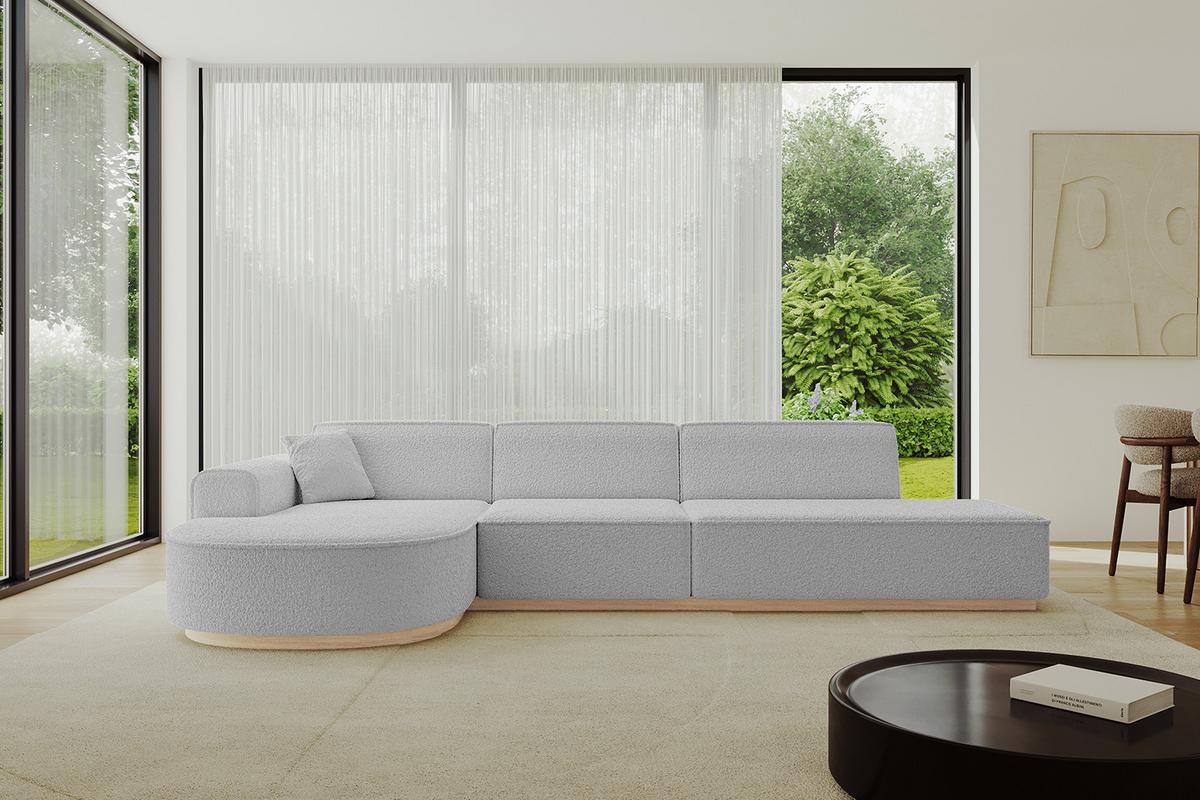 ECKSOFA Ottomane Links ARRIO-L2 - 328x171x83 cm Hellgrau - Hellgrau, Holzwerkstoff/Textil (328/171cm) - ALTDECOR