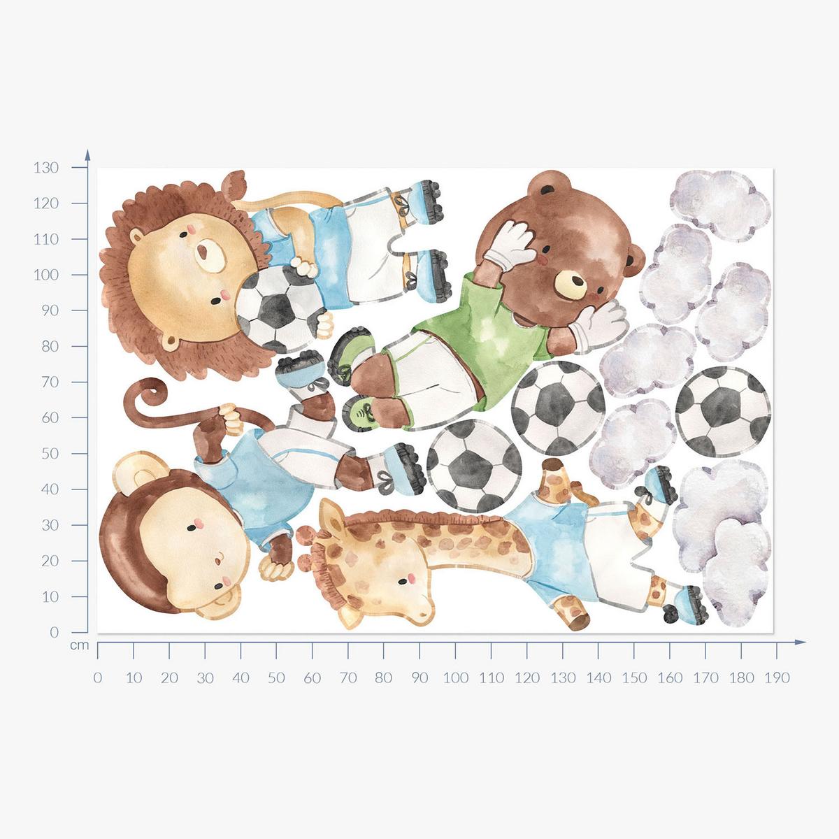 WANDAUFKLEBER 130x189cm - Sporttiere - Multicolor, Kunststoff (130/189/0.1cm) - Wallfluent