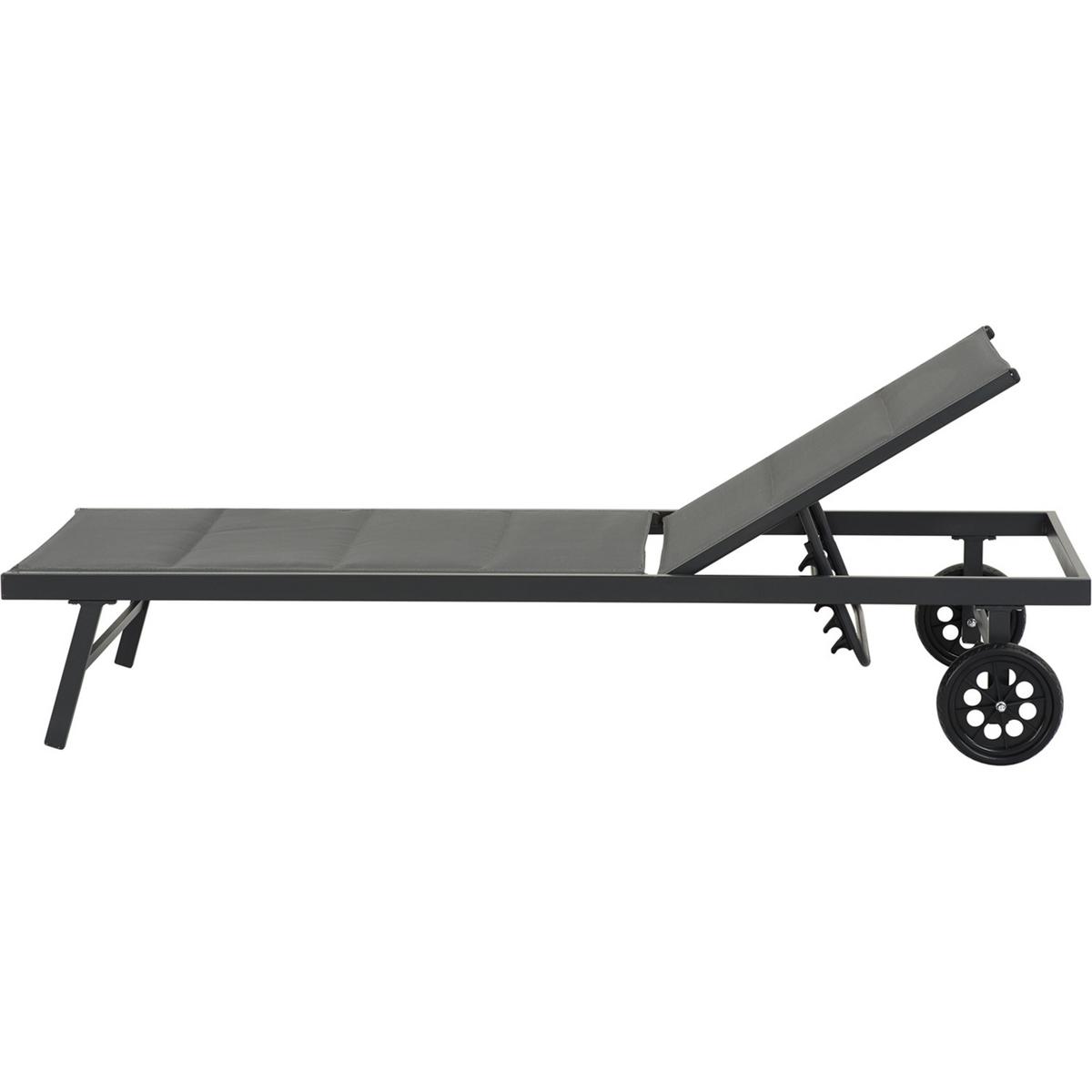 SONNENLIEGE bella Grau - Grau, Metall (65/91/200cm) - Habitat Garten