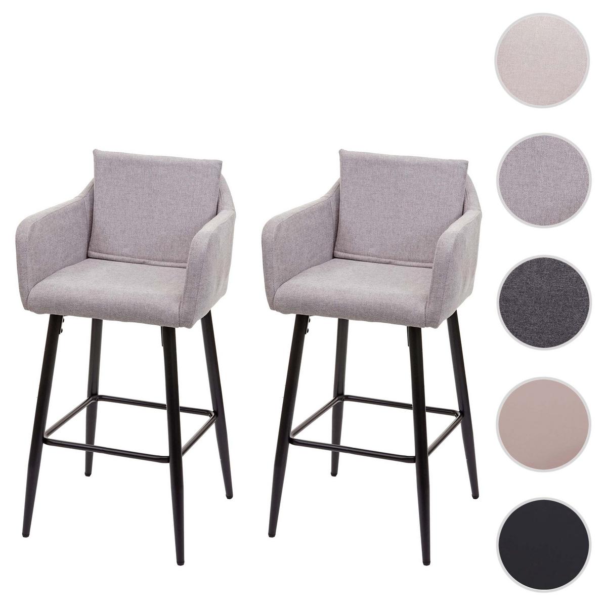 BARHOCKER Grau 2er-Set - Grau, Textil (54/105/53cm) - MCW