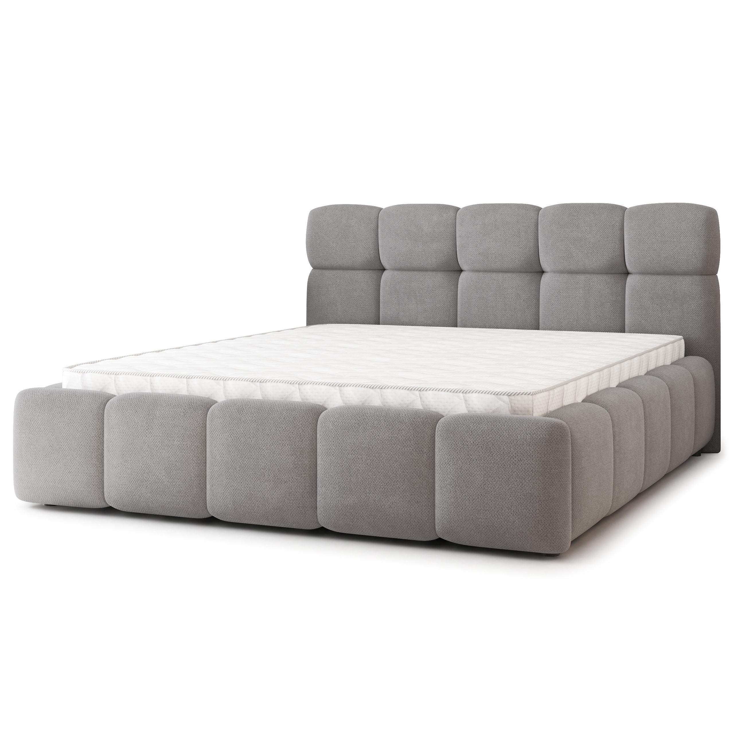 POLSTERBETT FARU SR 160x200 cm mit Bettkästen - Grau - Grau, Holz (160/200cm) - MASSENO
