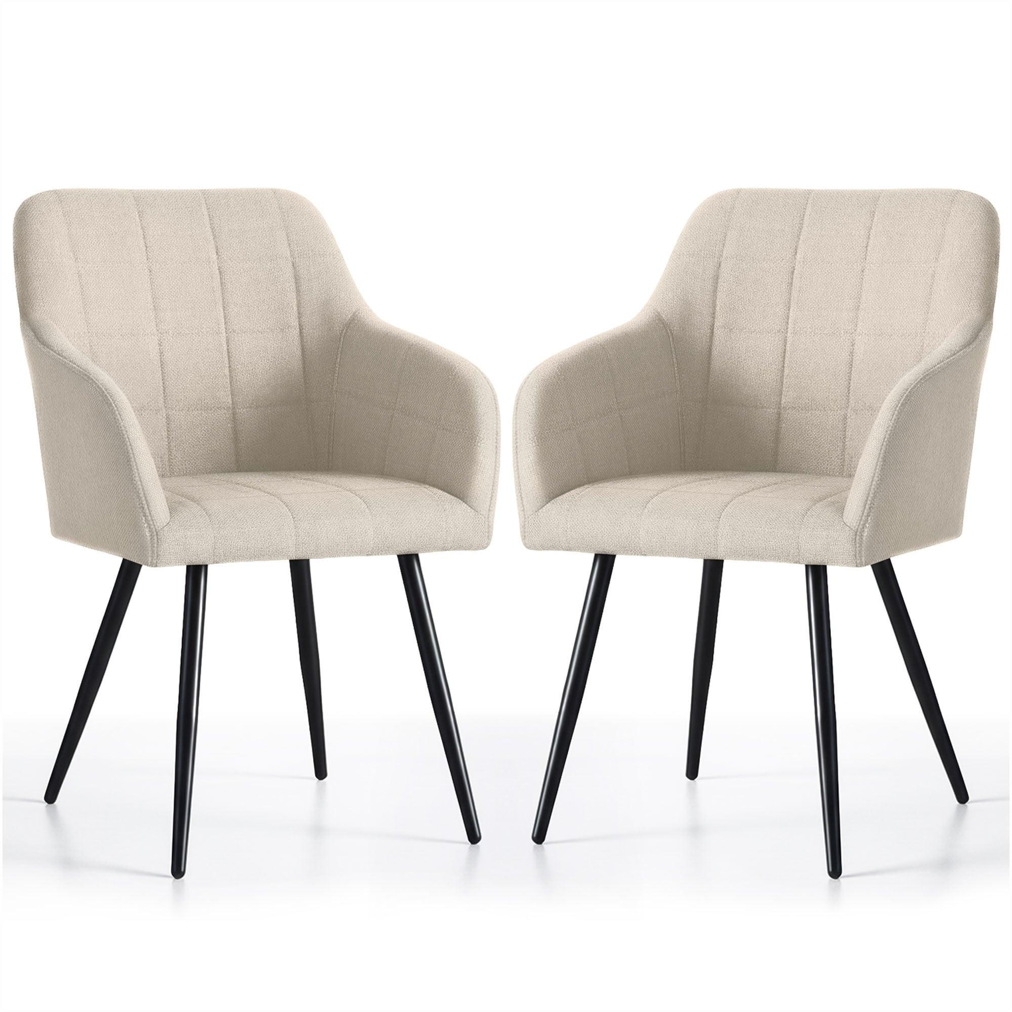 POLSTERSTUHL 2er Set, Metallbeine Beige, Schwarz 54/82/58 - Beige/Schwarz, Textil (54/82/51cm) - RAUMHIRSCH FURNITURE