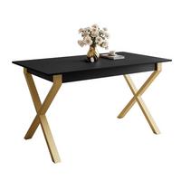 ESSTISCH ARTON GOLD II 140-195 cm für 6-8 Personen - Goldfarben/Schwarz, Holzwerkstoff/Metall (140/80/77cm) - Lookway