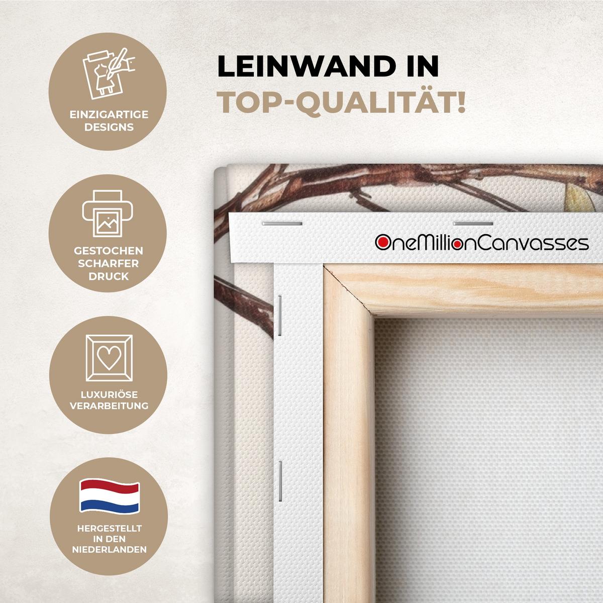 LEINWANDBILD Osterkuchen - Schleife - Eier Wanddeko Schlafzimmer 60x90 cm - Creme, Textil (60/90cm) - MuchoWow