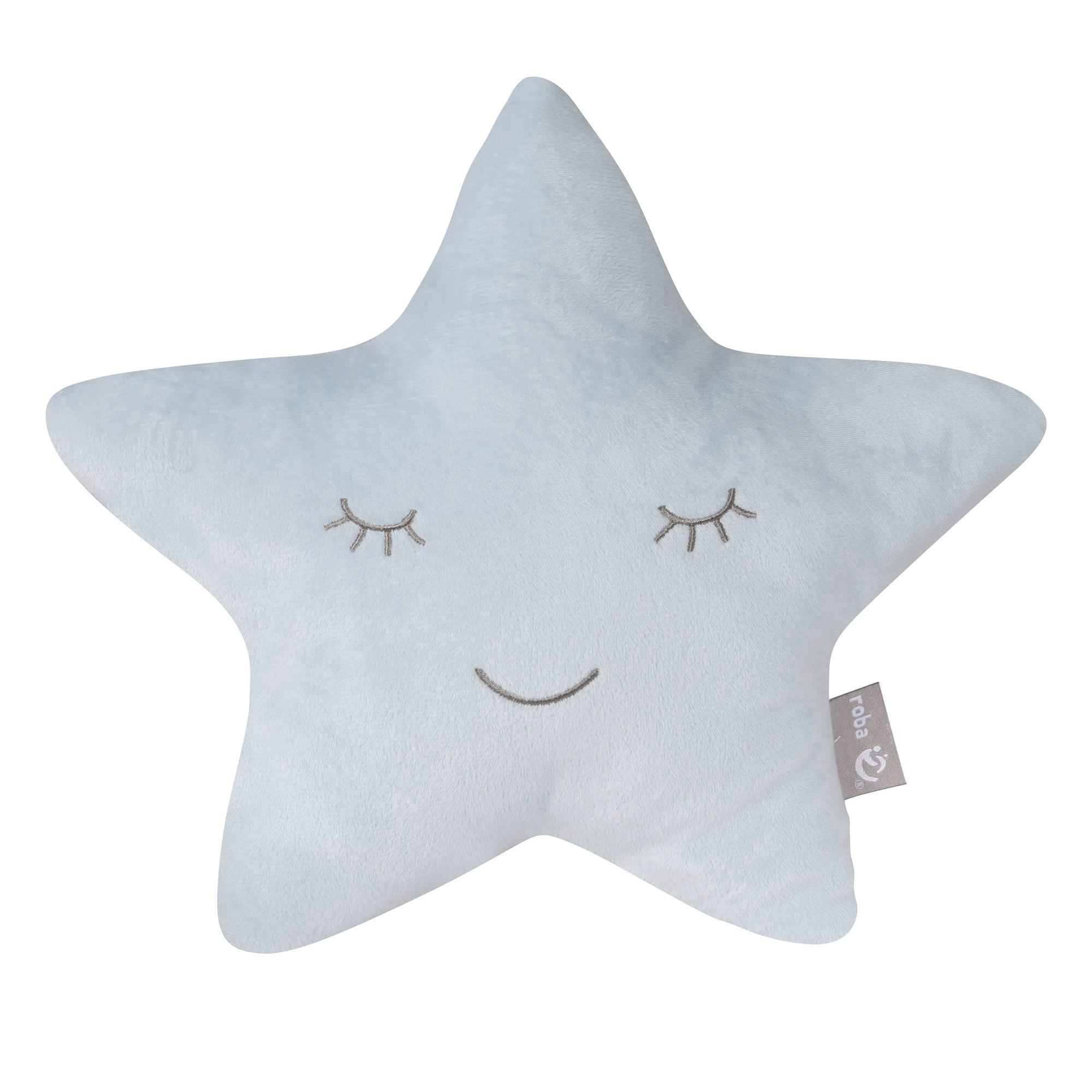 KUSCHEL- UND DEKOKISSEN Stern blau - Türkis, Textil (32/8cm) - Roba