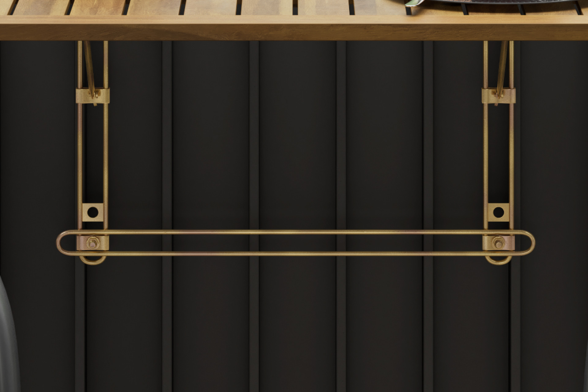 Balkontisch Gestell Eisen rostfrei hängend silber