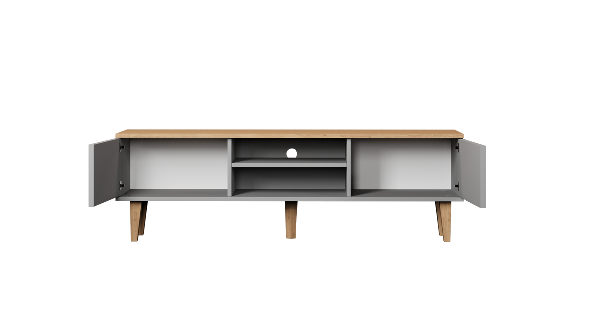 LOWBOARD Denver II - Grau, Holzwerkstoff (160/47/35cm) - RAUMHIRSCH FURNITURE