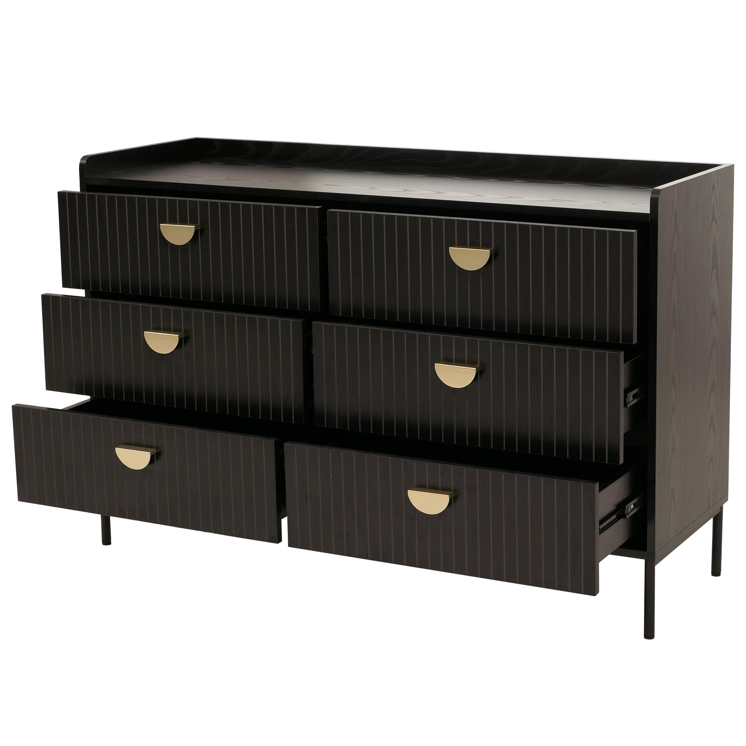 KOMMODE Schwarz - Schwarz, Holz (120/80/44cm) - MCW