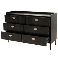 KOMMODE Schwarz - Schwarz, Holz (120/80/44cm) - MCW