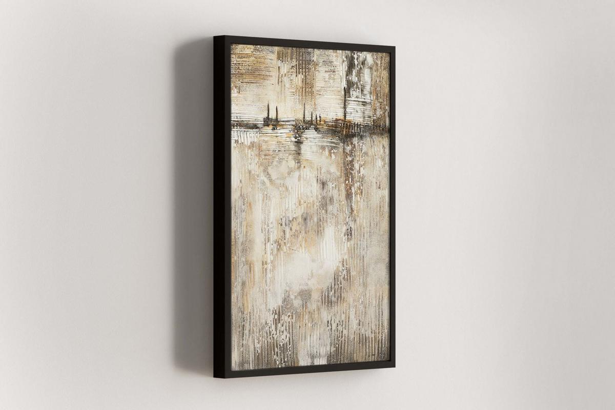 ACRYLBILD HANDGEMALT 60/80 cm - Beige/Braun, Holz/Textil (60/80cm) - KUNSTLOFT