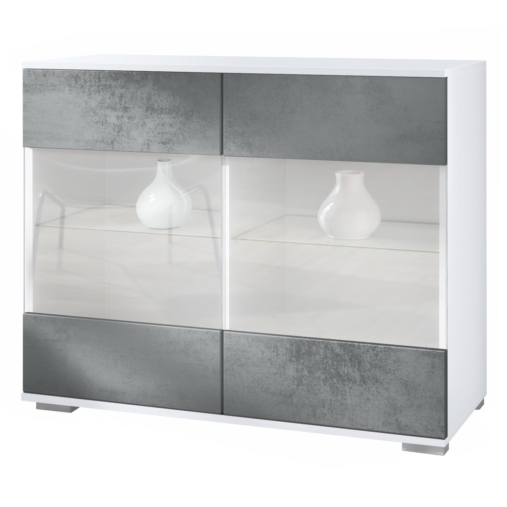 KOMMODE Bari Beton Dunkel Optik - Dunkelgrau, Holzwerkstoff (92.5/75.5/35cm) - Vladon