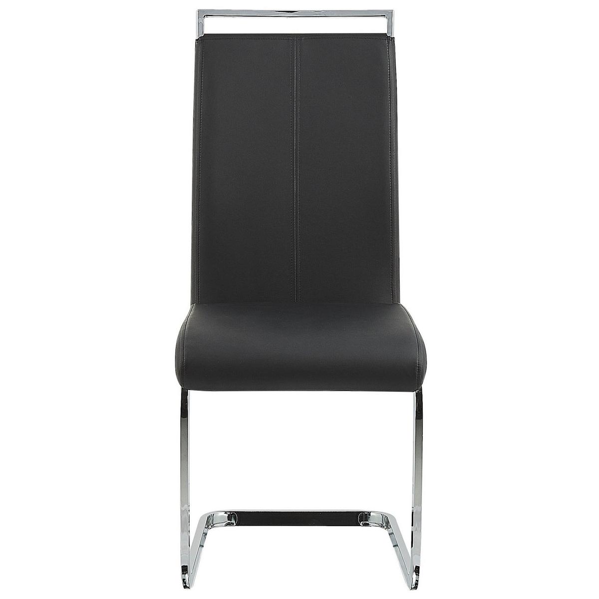 ESSZIMMERSTUHL 2er-Set Kunstleder Schwarz Greedin - Schwarz, Textil/Metall (42/99/50cm) - Beliani