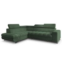 ECKSOFA MORIVA Q L-S Grün Boucle-Stoff mit Schlaffunktion - Grün, Holzwerkstoff/Textil (253/190cm) - MASSENO