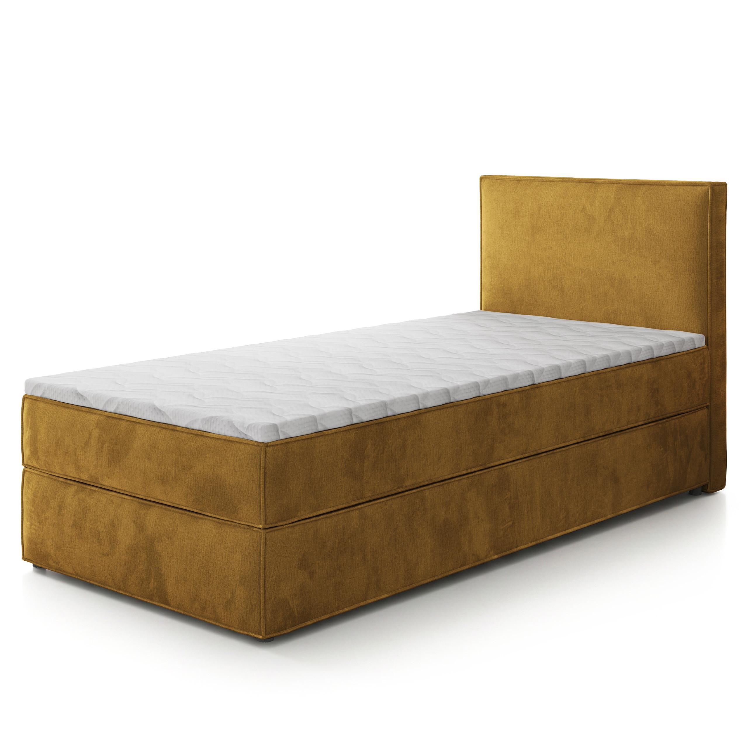 BOXBETT PELLIO 90x200 cm mit Matratze und Topper - Gelb - Gelb, Holz (90/200cm) - MASSENO