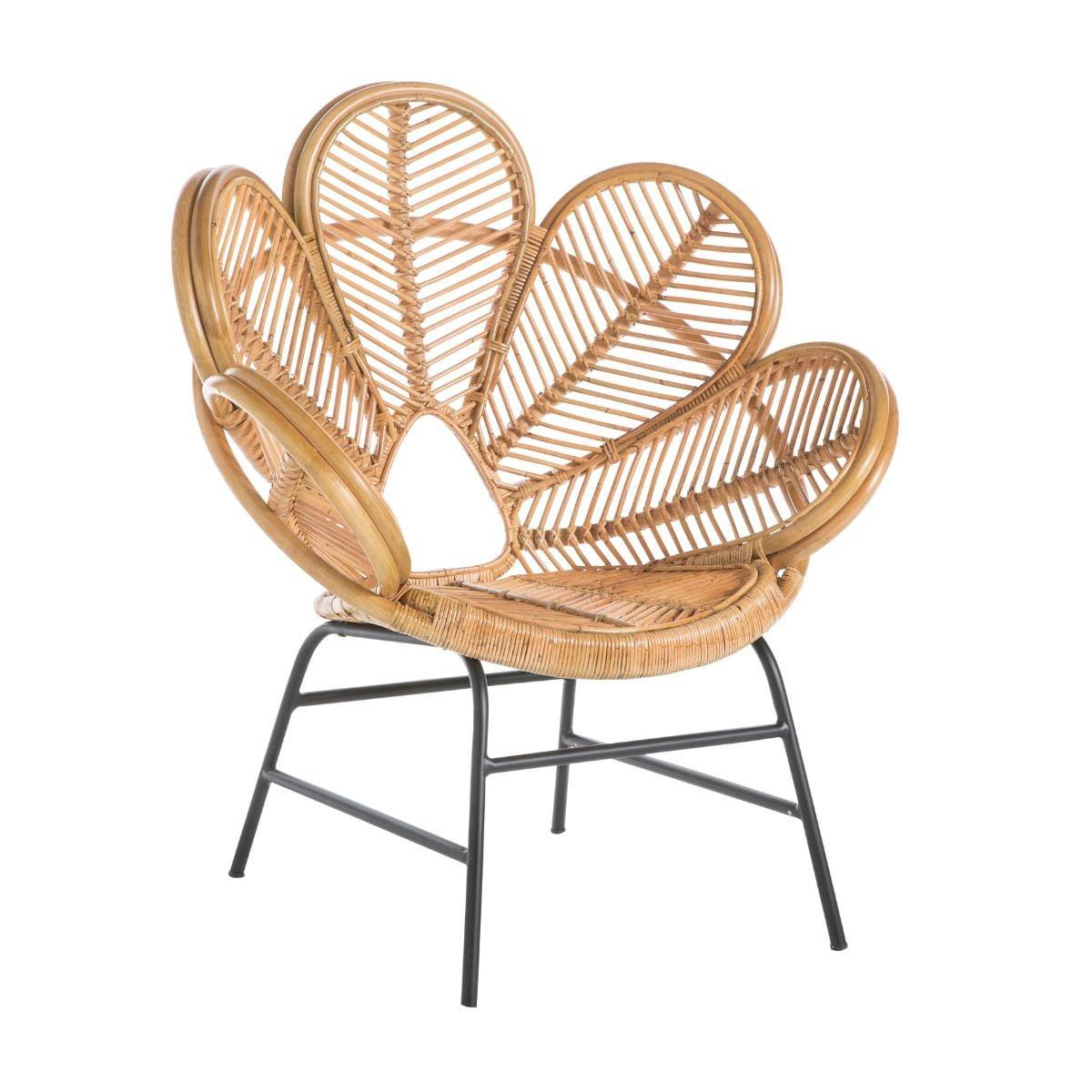 RATTANSESSEL H104 cm – FLEUR - Eichefarben, Textil (54/104/62cm) - Signature