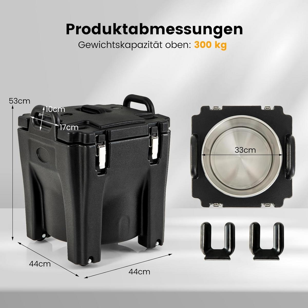 KUHLBOX Schwarz - Schwarz, Kunststoff (33/53cm) - COSTWAY