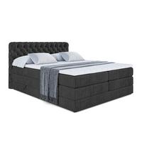 BOXSPRINGBETT BOXI8 KING - 140x200 - H3/H4 - Schwarz - Schwarz, Holzwerkstoff (140/200cm) - ALTDECOR
