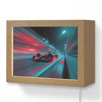 WANDLEUCHTE Rennwagen - Rot - Geschwindigkeit 20x15 cm - Türkis, Holzwerkstoff (20/15/8cm) - OnlyWow