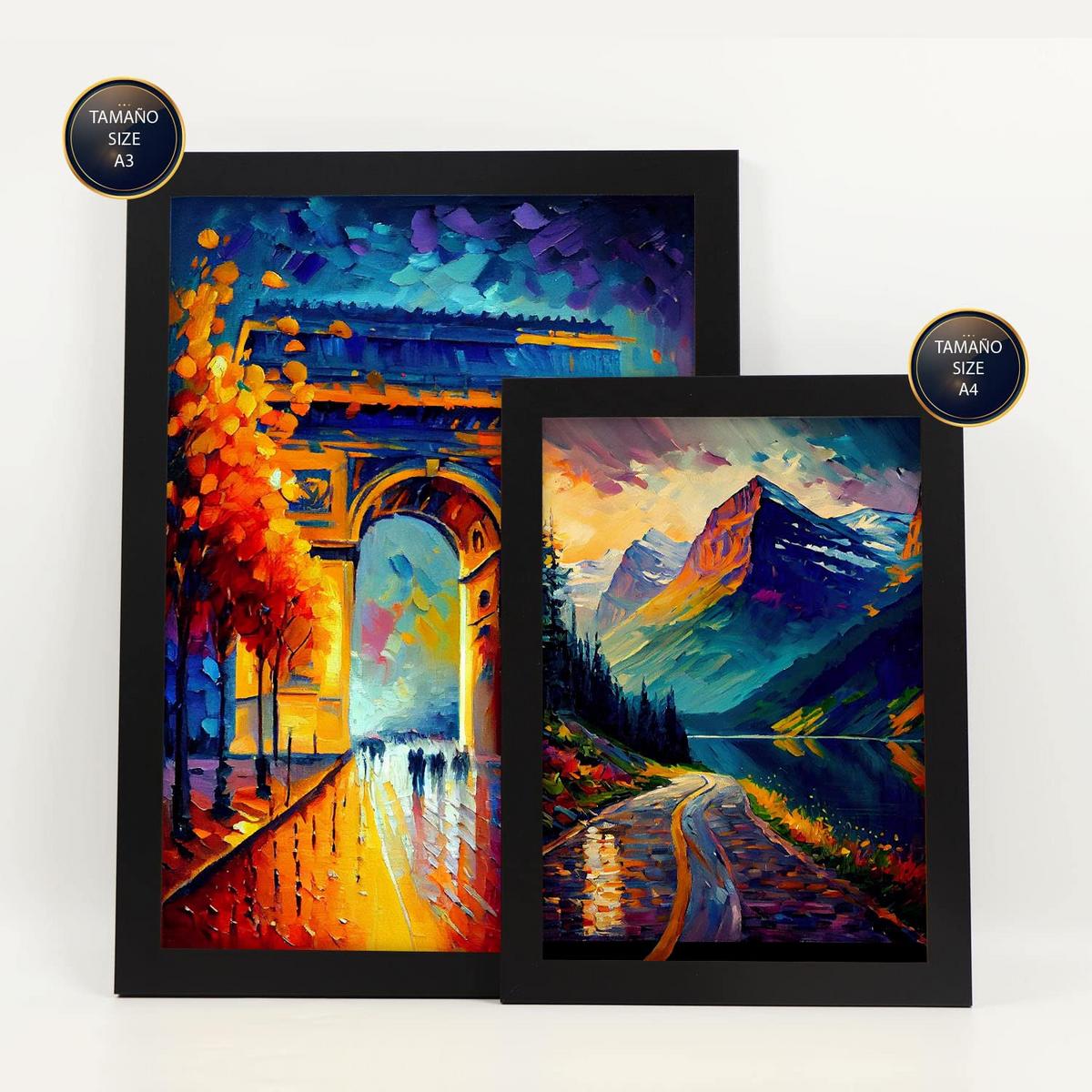 POSTER Set Mit 6 Herbst Im Ölgemälde Stil A3 & A4 Rahmenlos - Klar, Papier (29/3cm) - Nacnic