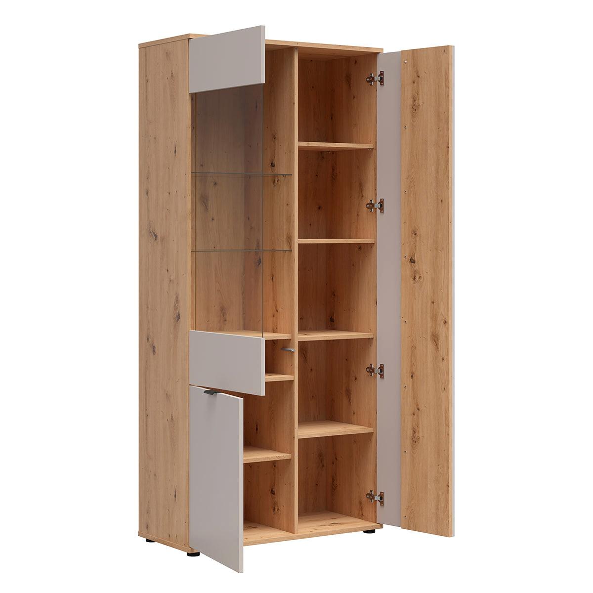 GESCHIRRSCHRANK Ezra Kaschmir - Beige, Holzwerkstoff (90.5/195.5/40cm) - Petits-meubles