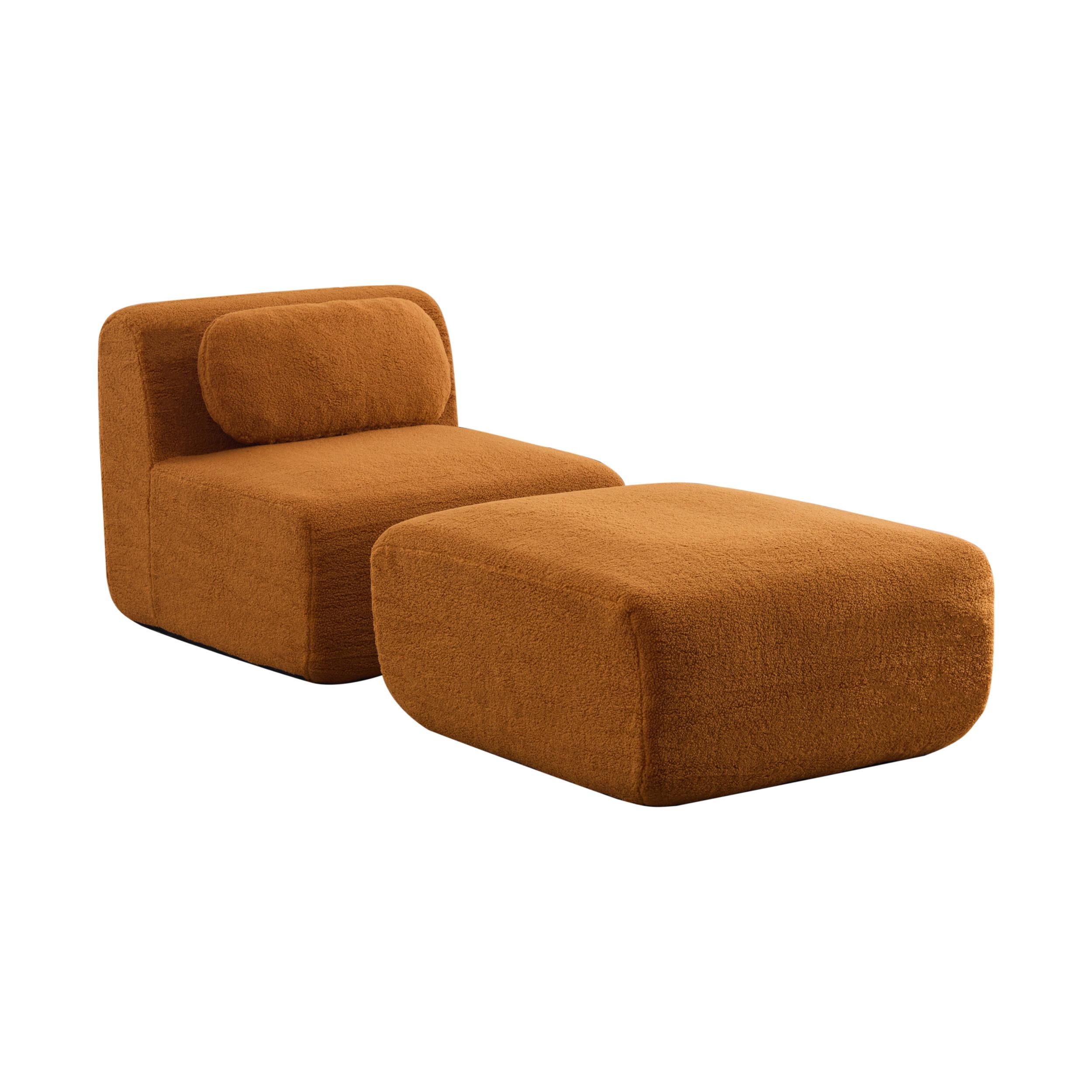 MODULARES SOFA Chenille Caramel 30D Schaumstoff Haustierfreundlich - Cognac, Textil (79/71/177cm) - Urban Meuble