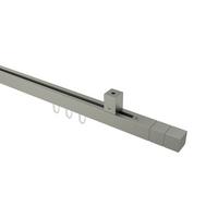 GARDINENSTANGE INNENLAUF Quadline Cubes 100 cm, 1-läufig, 20x20 mm Satin-Silber - Silberfarben, Metall (100cm) - INTERDECO