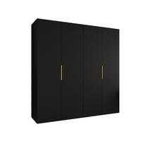 DREHTÜRENSCHRANK 202/200/52 4-türig - Goldfarben/Schwarz, Holz (200/202/52cm) - MÖBEL KRYSPOL