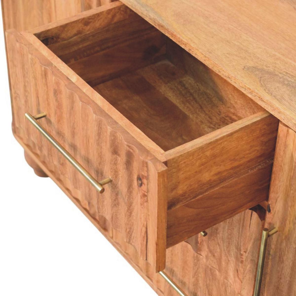 SIDEBOARD mit Golden-Teak-Finish, 3 Schubladen, 2 Innenablagen, 2 Türen, braun - Braun, Holz (146/73/35cm) - Artisan Furniture