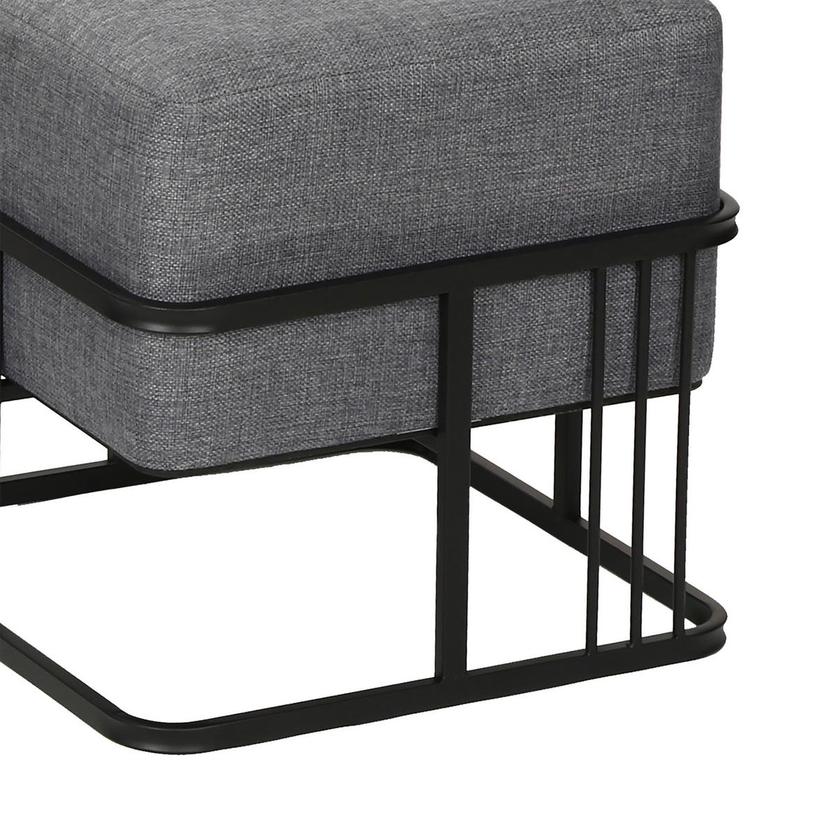 HOCKER-SET 2-TLG. Tas - Dunkelgrau/Schwarz, Holzwerkstoff/Textil (38/38/38cm) - [en.casa]