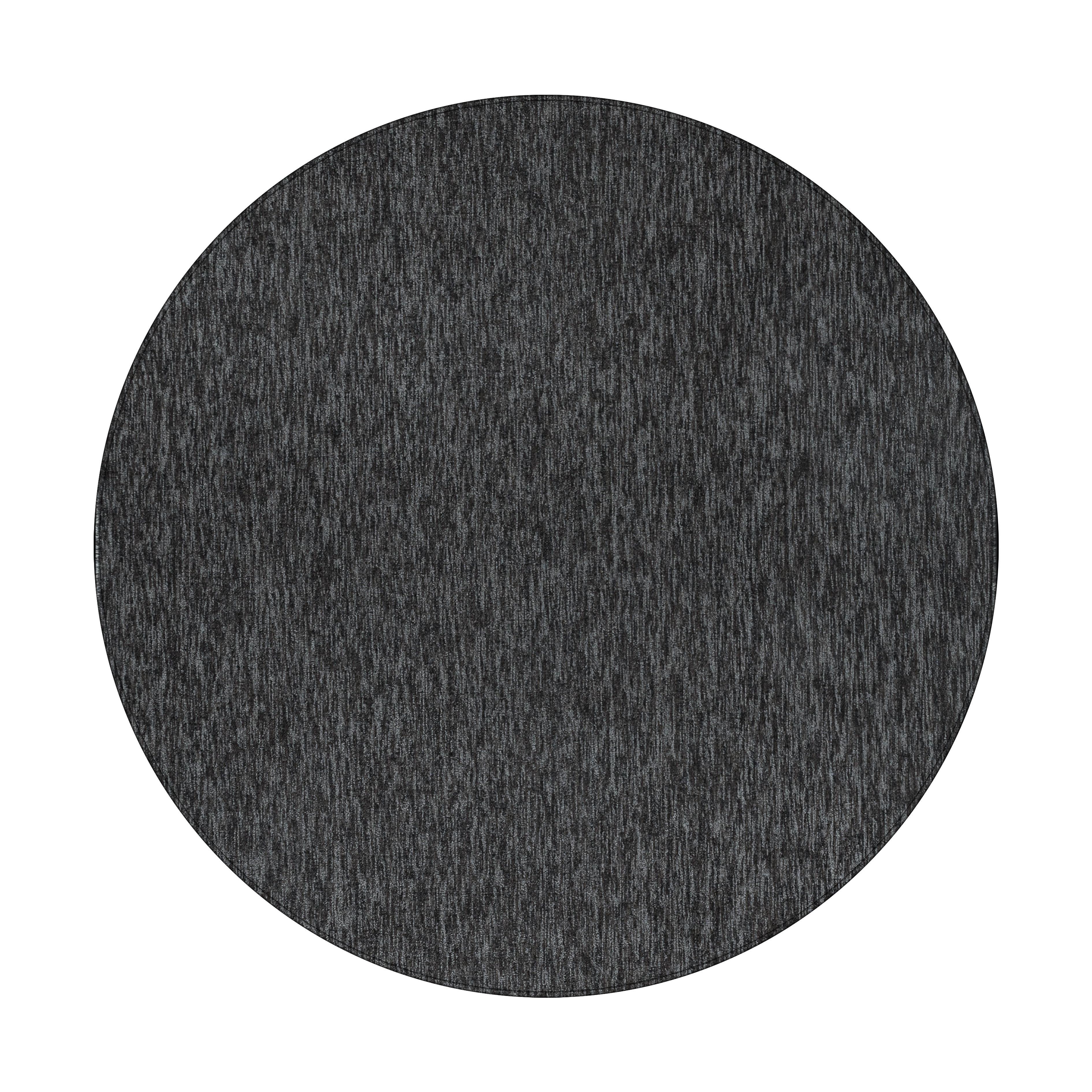 KURZFLORTEPPICH AMMER, einfarbig, Anthrazit, Ø 200 cm - Anthrazit, Textil (200/200cm) - KADIMA DESIGN